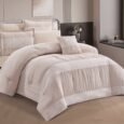 Luxury Pearl Blush Floral Border Comforter Set