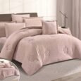 Luxury Rose Swirl Embossed Velvet Comforter Bedding Set