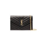 Saint Laurent Chain-strap YSL-plaque grained-leather wallet - Image 2