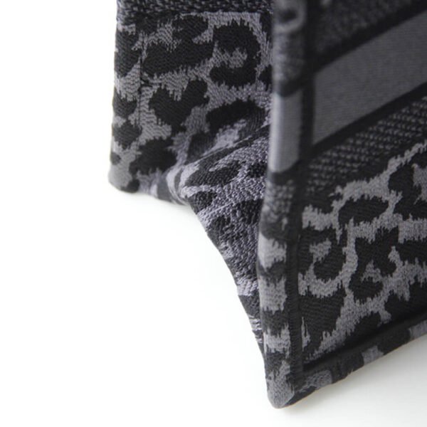 Dior Book Tote Small Grey Mizza Leopard Embroidered Canvas Women's Tote Bag - Image 6