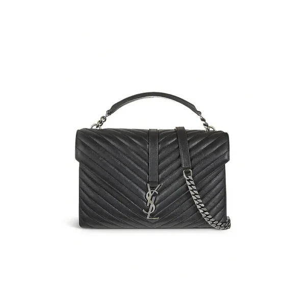 Saint Laurent College quilted-leather satchel bag - Image 2