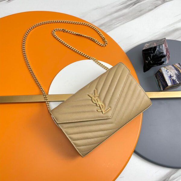 YSL classic cassandre chain wallet in grain de poudre leather - Image 3