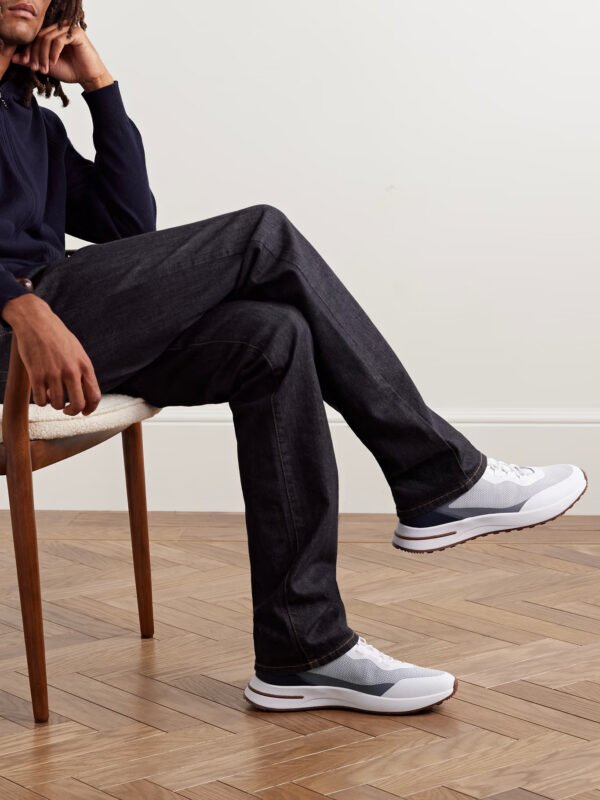 Weekend Walk Leather-Trimmed Mesh Sneakers - Image 3