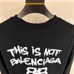 Balenciaga Hand-Drawn Logo Print Black Crew Neck Sweatshirt - Image 7