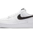 07 White Black Pebbled Leather