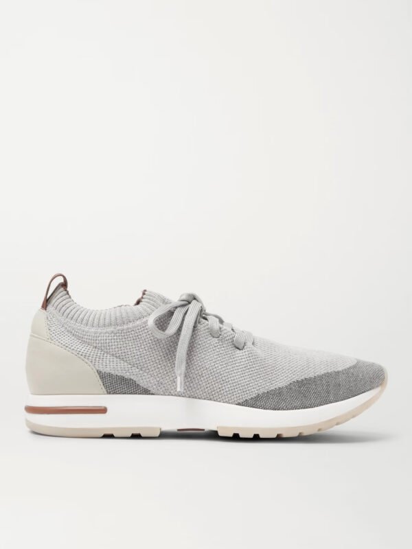 360 Flexy Walk Leather-Trimmed Knitted Wool Sneakers - Image 2