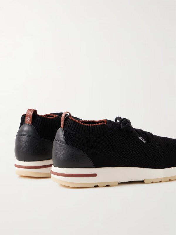 360 Flexy Walk Leather-Trimmed Knitted Wish® Wool Sneakers - Image 4