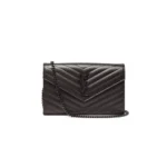 Saint Laurent Chain-strap YSL-plaque grained-leather wallet - Image 2