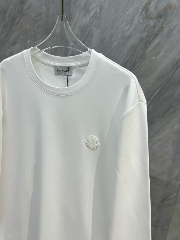 Fall/Winter New Leather Logo Crewneck Long Sleeve T-Shirt - Image 6