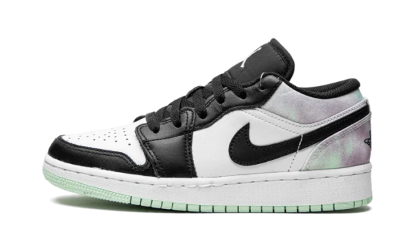 Nike Air Jordan DM8960-100 1 Low Pastel Tie-Dye White Black Mint Foam Leather Low-Top Sneakers - Image 2