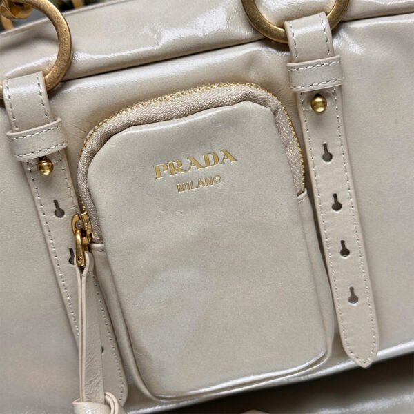 Prada Dangle medium leather top-handle bag(HIGH-END GRADE) - Image 7