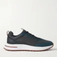 Weekend Walk Leather-Trimmed Mesh Sneakers