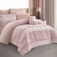 Luxury Dusty Rose Floral Border Comforter Set