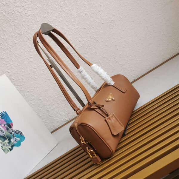 Prada Medium leather top-handle bag with padlock(high-end grade) - Image 4