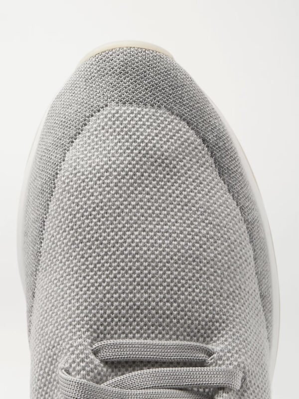 360 Flexy Walk Leather-Trimmed Knitted Wool Sneakers - Image 7