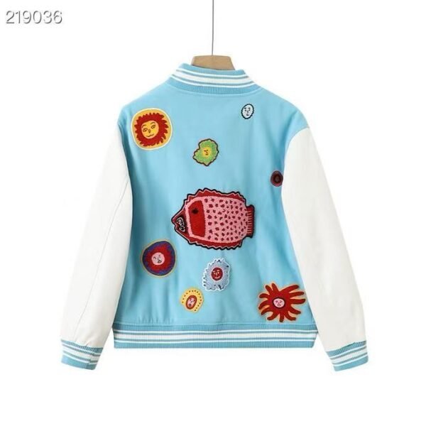 Yayoi Kusama Limited Edition Embroidered Baseball Jacket - Image 3