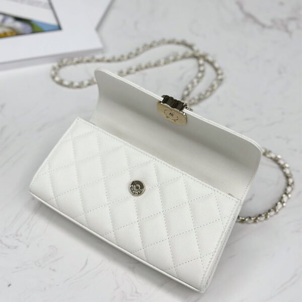 Chanel Classic Light Blue Quilted Leather Flap Phone Holder With Chain Women's Crossbody Bag - Image 7