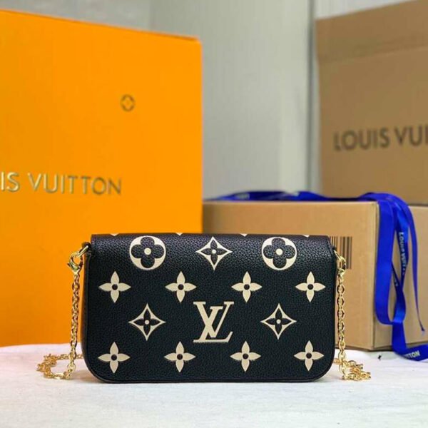 Louis Vuitton Felicie Pochette Monogram Empreinte Bicolor Leather Women's Crossbody Bag - Image 5