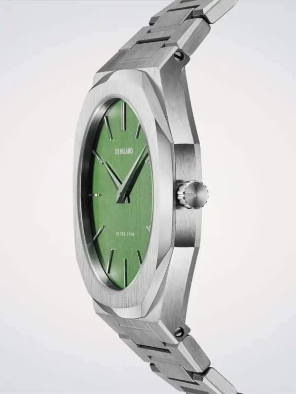 ⁦ساعة D1 Milano فائقة النحافة 40mm – أخضر طحلبي Moss⁩ - الصورة ⁦2⁩