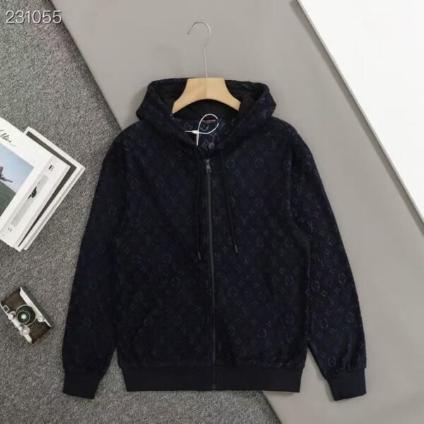 all/Winter LV Nigo Monogram Jacquard Zip-Up Hoodie - Image 5