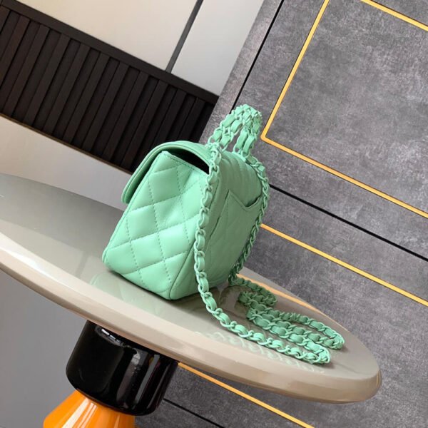 Chanel Mini Flap Bag with Top Handle(HIGH-END GRADE) - Image 4