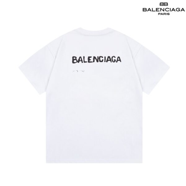 Balenciaga Slime Logo Print Black Cotton Crew Neck T-Shirt - Image 6