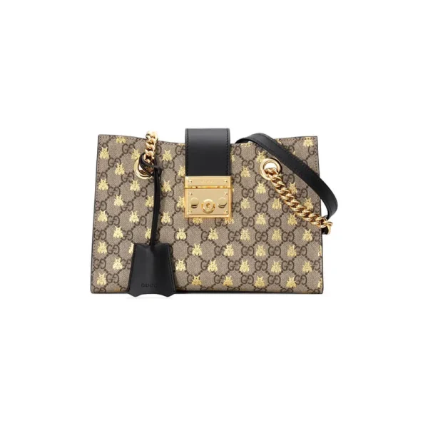 GG Padlock small GG bees shoulder bag - Image 2