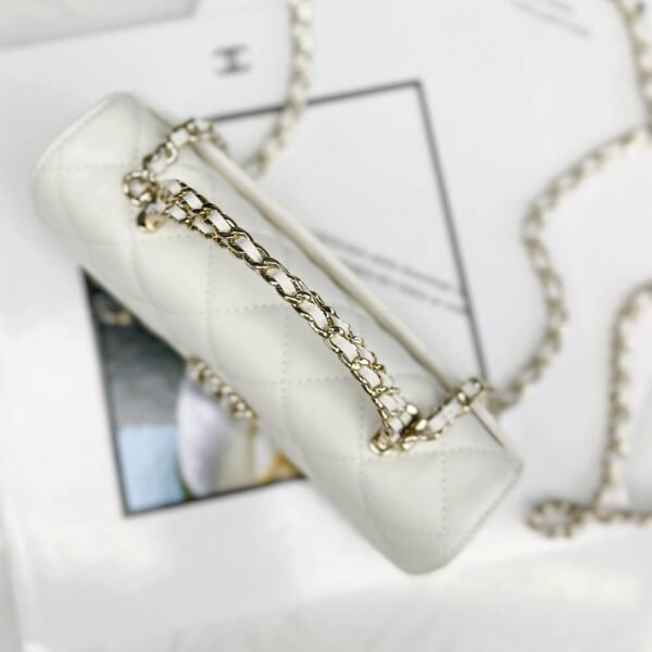 Chanel Classic Light Blue Quilted Leather Flap Phone Holder With Chain Women's Crossbody Bag - Image 6