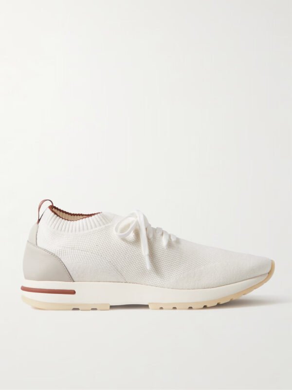 360 Flexy Leather-Trimmed Knitted Wish® Wool Sneakers - Image 2