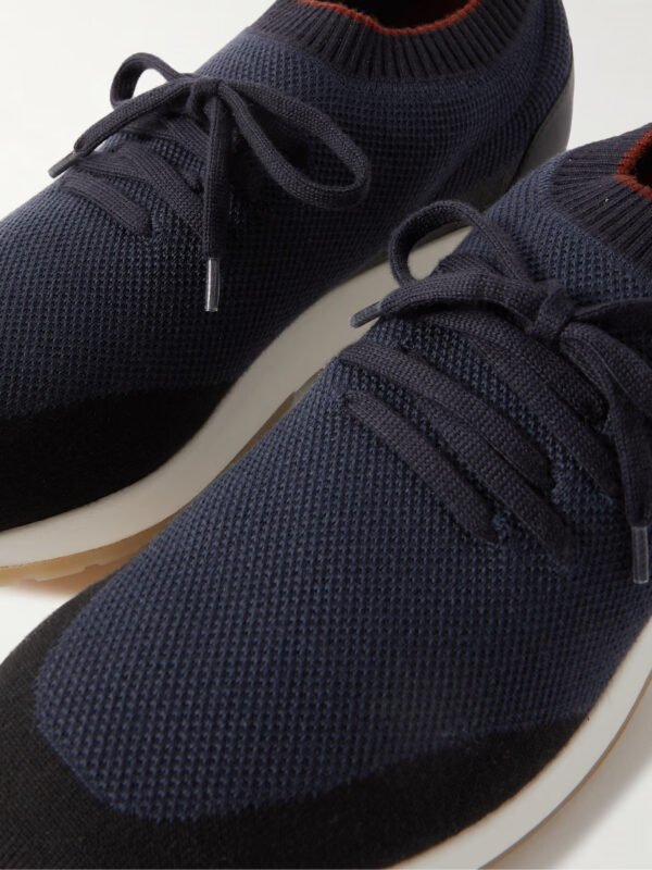 360 Flexy Walk Leather-Trimmed Knitted Wish® Silk Sneakers - Image 7