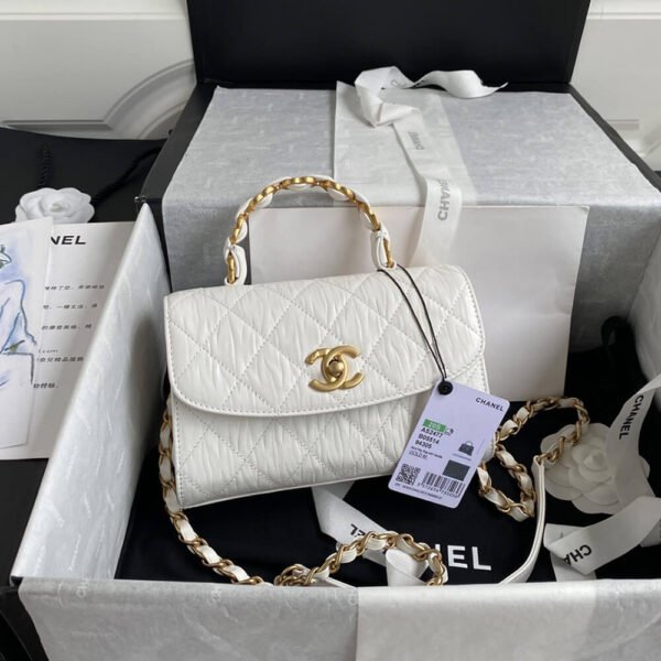CHANEL Mini Flap Bag with Top Handle - Image 3