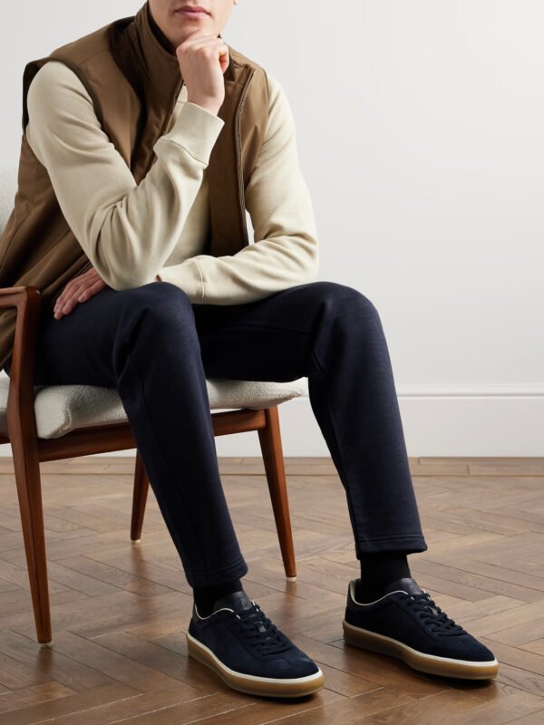 Tennis Walk Leather-Trimmed Suede Sneakers - Image 3