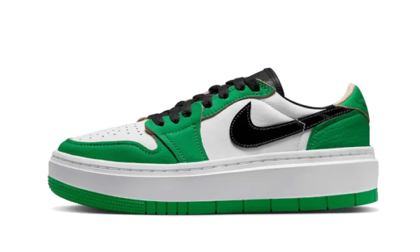 Nike Air Jordan 1 Elevate Low Lucky Green White Leather Platform Sneakers - Image 2