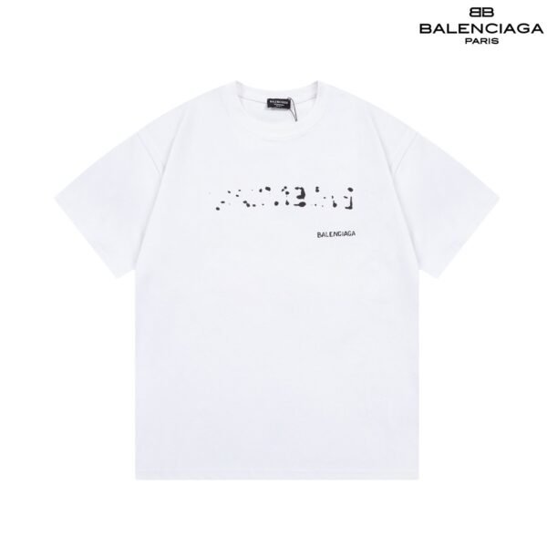 Balenciaga Slime Logo Print Black Cotton Crew Neck T-Shirt - Image 5