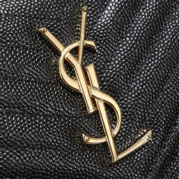 Saint Laurent Chain-strap YSL-plaque grained-leather wallet - Image 6