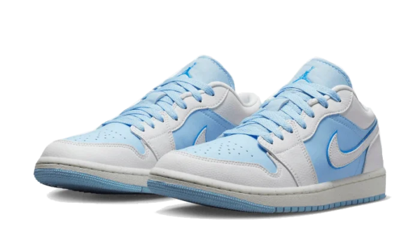 Nike Air Jordan 1 Low Reverse Ice Blue Leather Low-Top Sneakers - Image 3