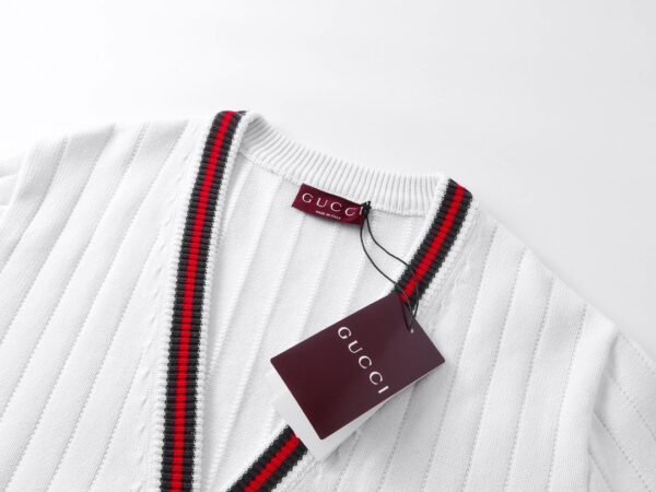 2024SS Striped Jacquard Knit Cardigan - Image 4