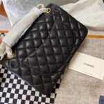 CHANEL Classic Double Flap Black Quilted Lambskin Leather Women's Shoulder Bag - Image 6