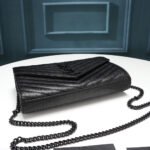 Saint Laurent Chain-strap YSL-plaque grained-leather wallet - Image 5