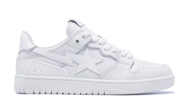 Triple White Patent Leather Sta Logo - Image 3