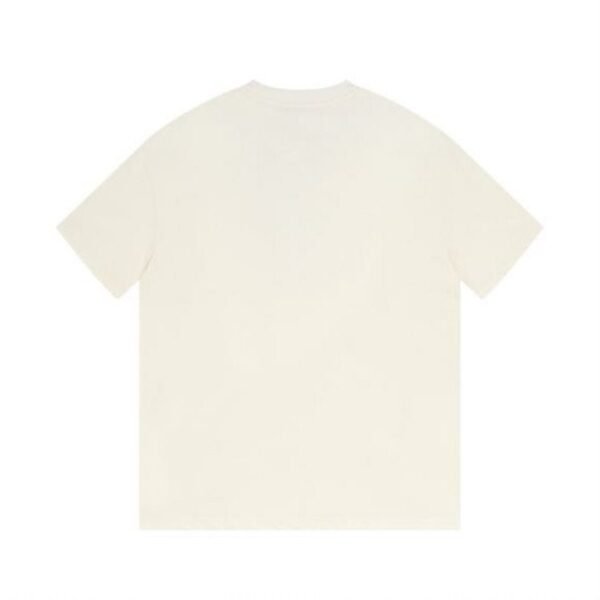 Gucci Interlocking G Web Logo Print Off-White Cotton Crew Neck T-Shirt - Image 4