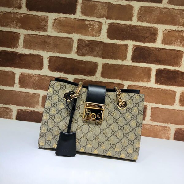GG Padlock small GG bees shoulder bag - Image 3