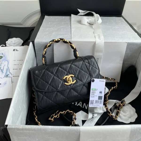 CHANEL Mini Flap Bag with Top Handle - Image 3