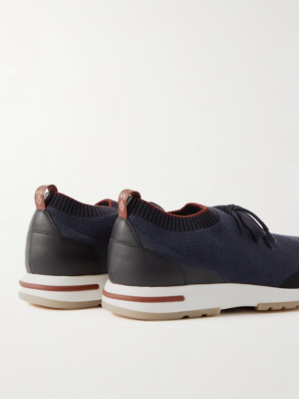 360 Flexy Walk Leather-Trimmed Knitted Wish® Silk Sneakers - Image 5