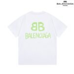 Balenciaga Hand Drawn BB Logo Print Black Purple Cotton Crew Neck T-Shirt - Image 5