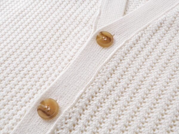2024SS Wool & Cashmere Blend Ribbed Knit Cardigan - Image 5