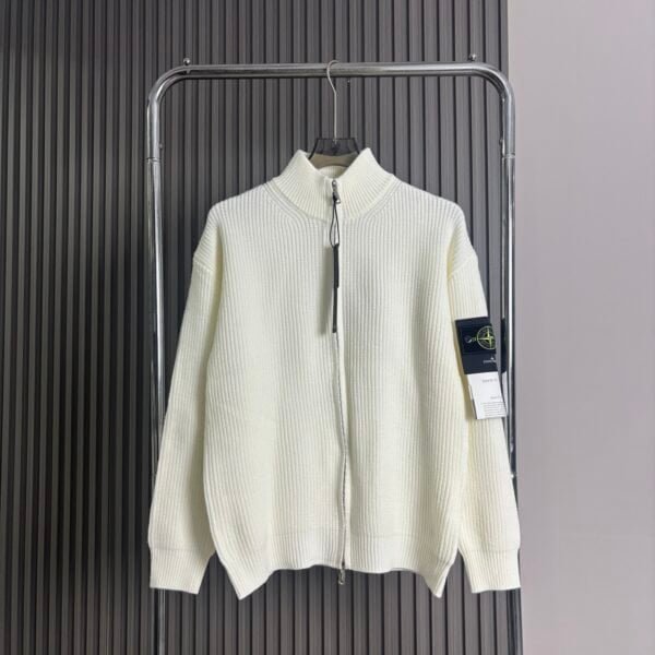 Thickened Zipper Knit Cardigan - Image 4