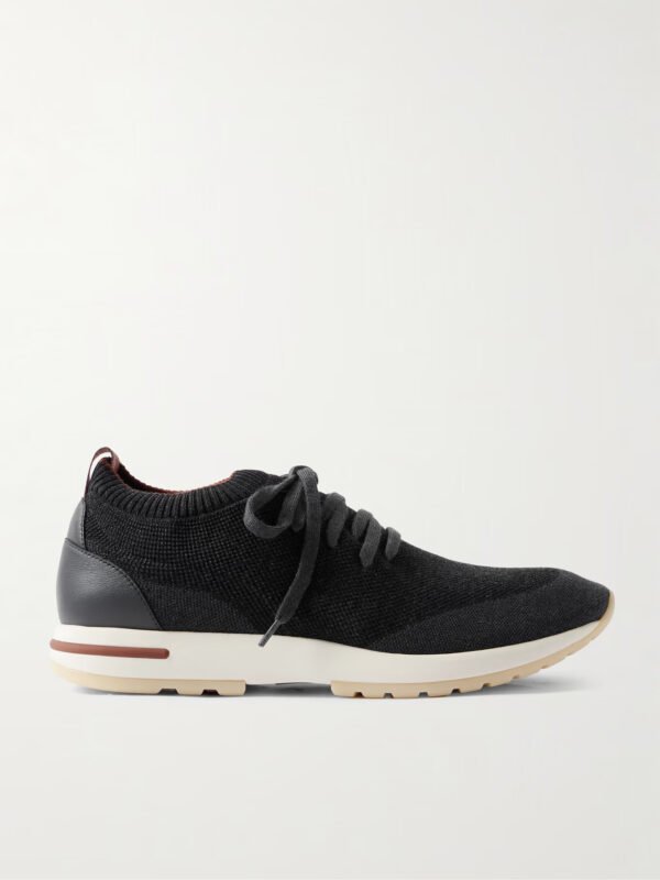 360 Flexy Leather-Trimmed Knitted Wish® Wool Sneakers - Image 2