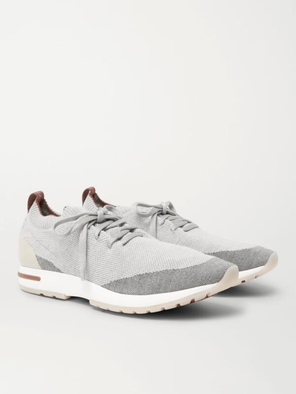 360 Flexy Walk Leather-Trimmed Knitted Wool Sneakers - Image 4