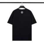 Stone Island Embroidered Logo Compass Graphic Black Cotton Crew Neck T-Shirt - Image 6